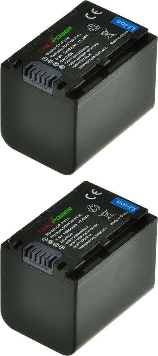 ChiliPower Sony NP-FV70 camera batterij - 2 stuks verpakking
