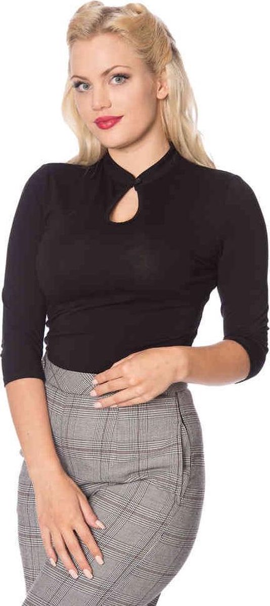 Dancing Days Longsleeve top -XL- PEEK A BOO MANDARIN Zwart