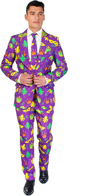 Suitmeister Kostuum Carnaval Heren Polyester Paars 3-delig Maat L