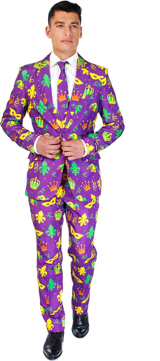 Suitmeister Kostuum Carnaval Heren Polyester Paars 3-delig Maat L