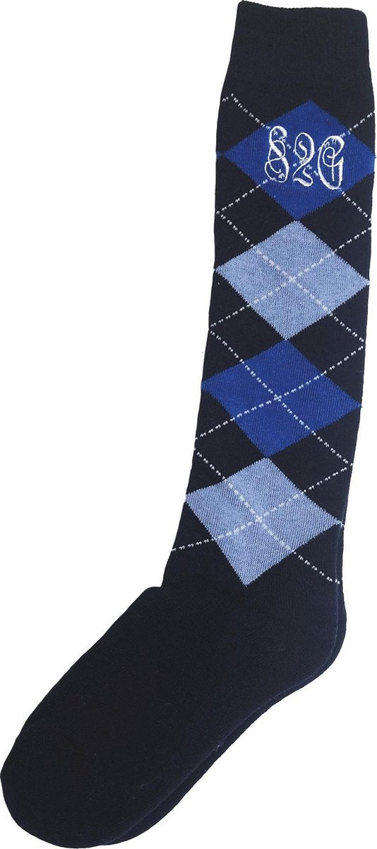 S2g Rijsokken Angy Katoen Blauw/zwart Maat S