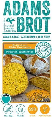 Adams Brot | Brotchen Chia-Curcuma | 1 x 200 gram  | Koolhydraatarm eten doe je zó!