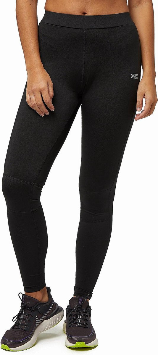 Inq Flex-Running Sportlegging / Hardloopbroek - Mid Rise - Zwart - Dames - Maat XL