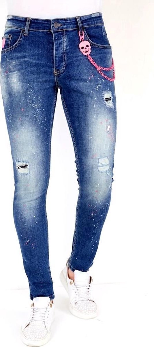 Local Fanatic Exclusieve Spijkerbroek Slim fit Heren Stretch - 1036 - Blauw - Maten: 36