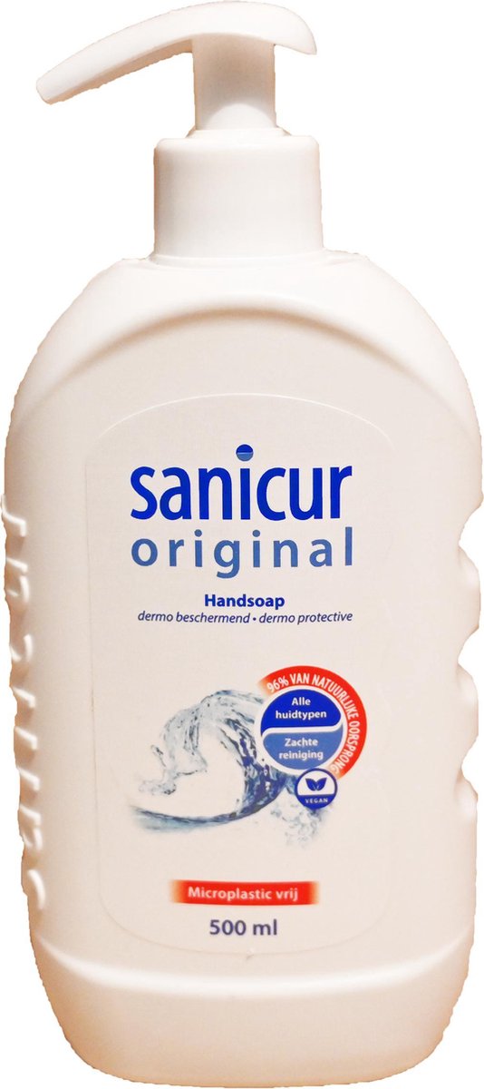 Sanicur original handzeep 500 ml -   handzeep met pompje - dermo beschermend - alle huidtypen