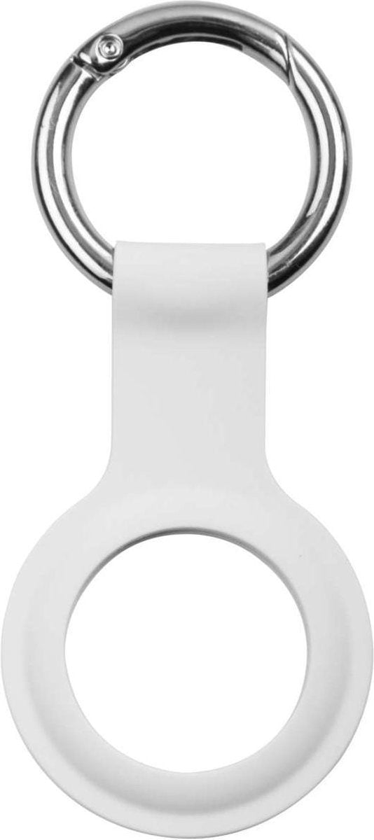 Geschikt voor Apple AirTag Sleutelhanger - PU Leer AirTag Hoesje AirTag Hoesje - AirTag Apple Case - 1 stuk - Wit