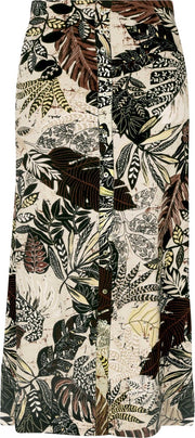 Tramontana | Rok met Bladprint | Print Neutrals | Maat L | Dames Rokken