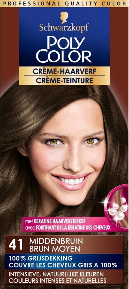 Schwarzkopf Poly Color Haarverf Creme - 41 Middenbruin