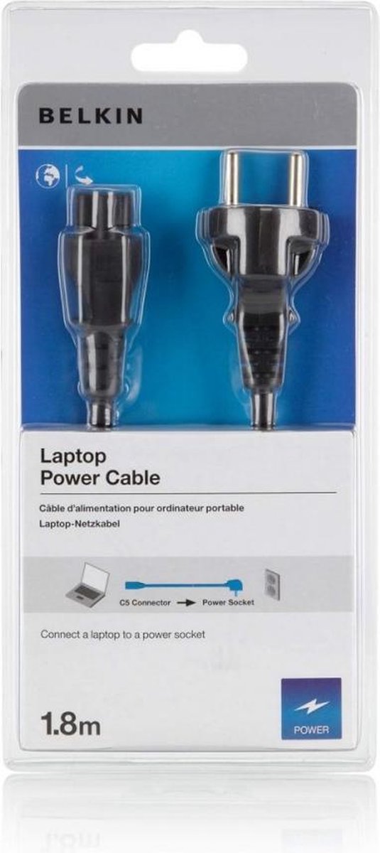 Belkin F3A214CP1.8M 1.8m C5 stekker Zwart electriciteitssnoer