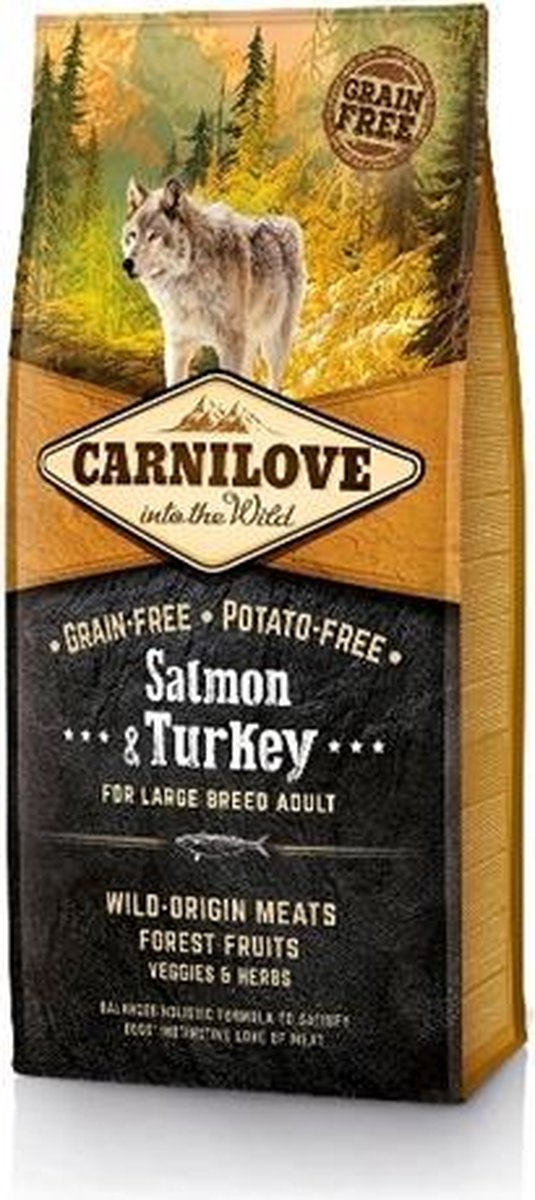Carnilove salmon / turkey adult large breed - 12 kg - 1 stuks