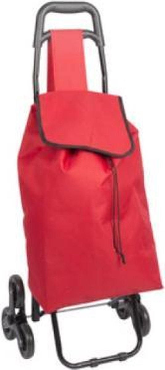 MaxxHome Boodschappentrolley geschikt voor trappen - Rood - Boodschappenwagen - shopping trolley