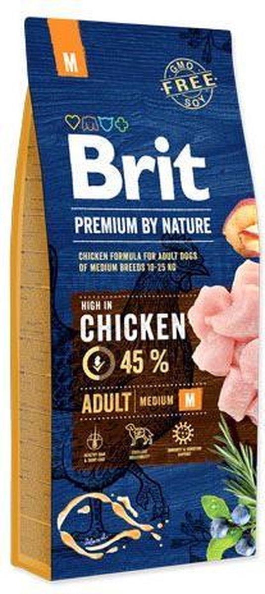 Brit Premium by nature Adult Medium 3kg 45% vlees!