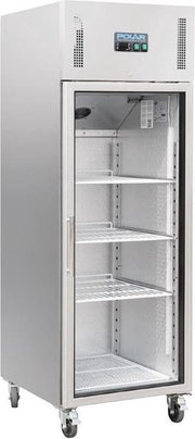Polar Gastro 1-deurs koeling met glazen deur 600ltr
