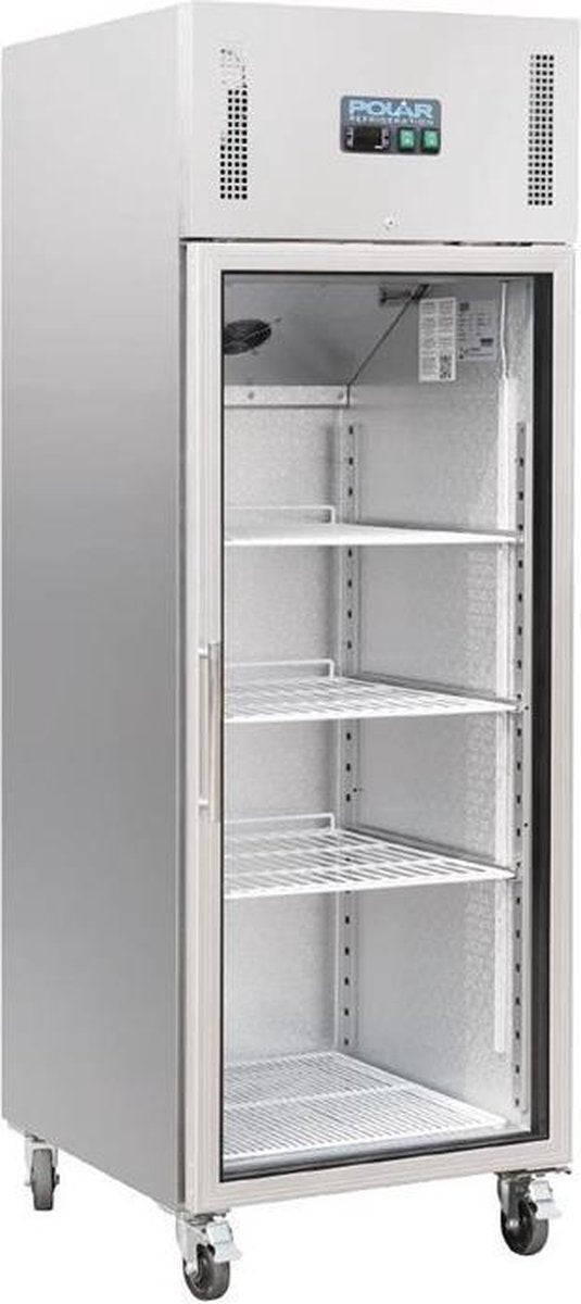 Polar Gastro 1-deurs koeling met glazen deur 600ltr