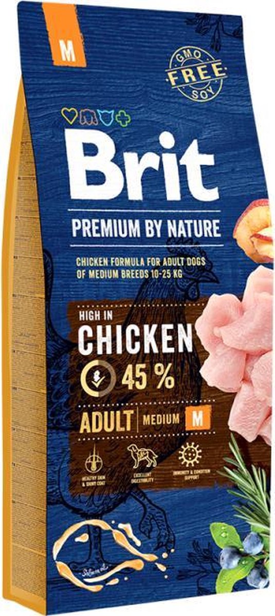 Brit Premium by Nature hondenvoer Adult M 15 kg -  - 80009421