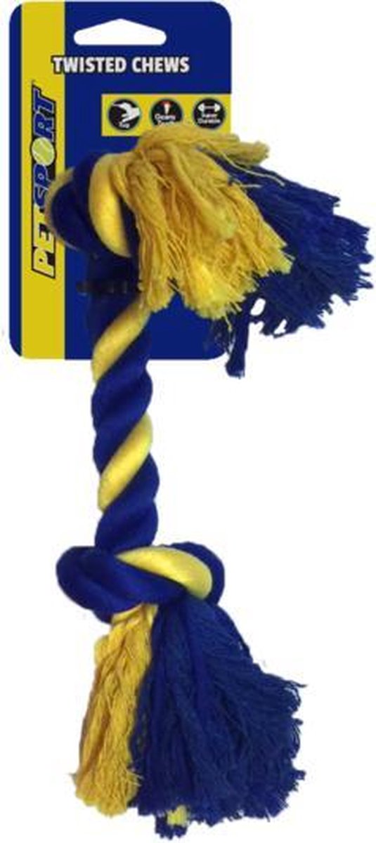 RelaxPets - PetSport - Cotton Rope - Flostouw - 2 Knot - 2 knopen - 30 cm