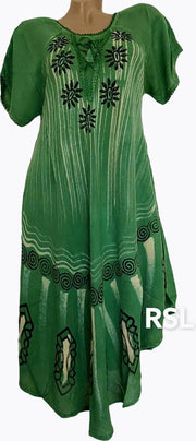 Dames zomer jurk met print onesize 36-40 groen/zwart