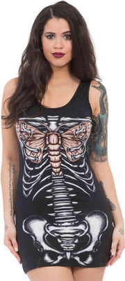 Jawbreaker Bodycon jurk -L- My Wings Beat for You Skeleton Zwart