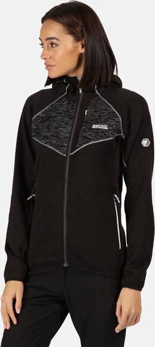 Regatta - Women's Willowbrook VII Hooded Stretch Fleece Midlayer - Outdoorshirt - Vrouwen - Maat 38 - Zwart