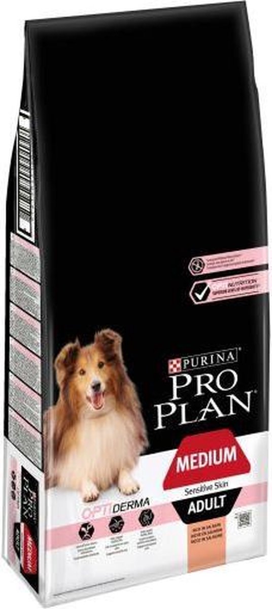Pro Plan Medium Adult  - Sensitive Skin Zalm met Optiderma - Hondenvoer - 14 + 2