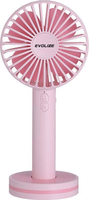 Evolize Stille Draadloze Mini Handventilator - 3 Snelheden - USB Oplaadbaar - Roze