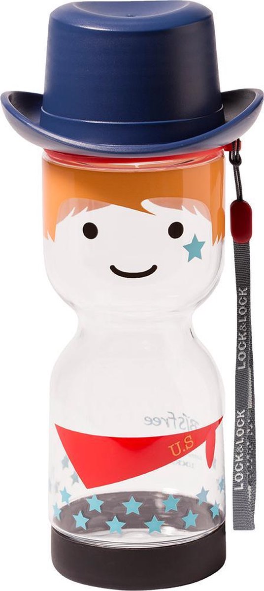 Lock&Lock Drinkfles kinderen | Schoolbeker - Cowboy - BPA vrij - Lekvrij - 430 ml
