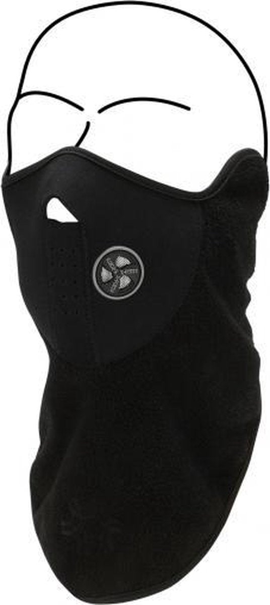 Zwarte fleece gezichtswarmer sjaal