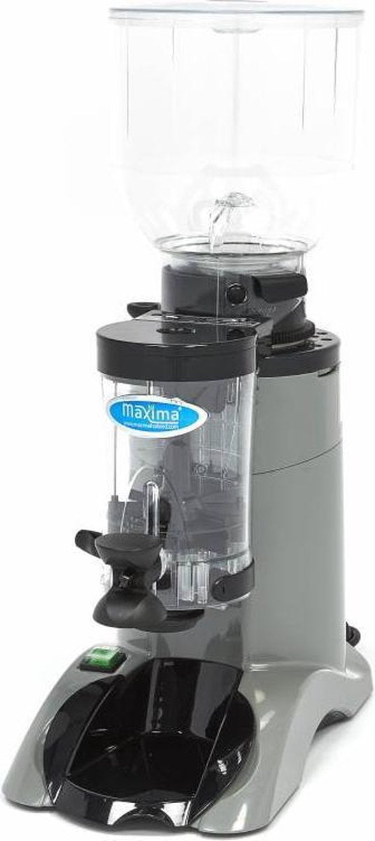 Koffiemolen 2000 gr - Elektrisch - met Pistonhouder - Zwart - Instelbare Maalgraad + Dosering + Tijd - Horeca Koffiemolen / Koffiebonenmaker - Maxima