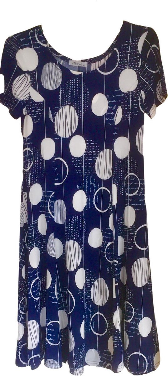 Hoogwaardige Dames Jurk / Zomerjurk / Strandjurk | 100% Viscose | Blauw - XL/XXL