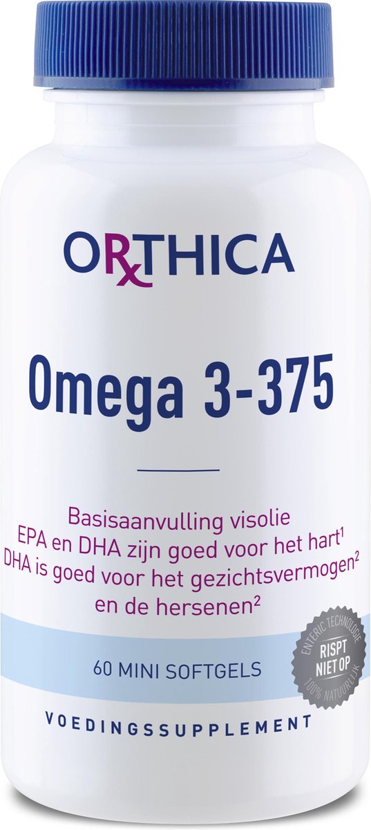 Orthica Omega 3-375 (visoliesupplement) - 60 mini softgels