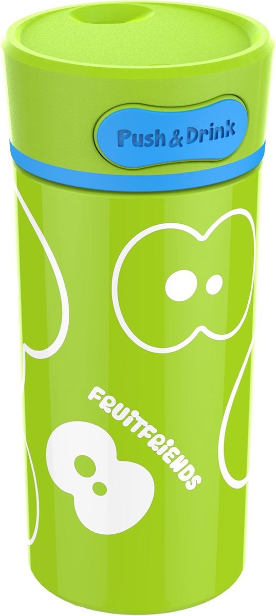 Fruitfriends Drinkbeker Push - RVS - 300 ml - Lime Groen
