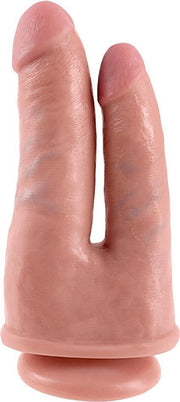 Pipedream King Cock Dubbele Dildo Double Penetrator met Zuignap - 22cm - beige