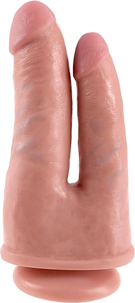 Pipedream King Cock Dubbele Dildo Double Penetrator met Zuignap - 22cm - beige