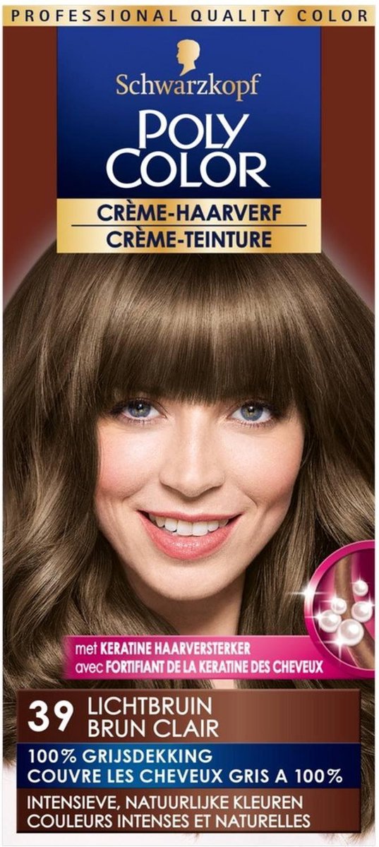 3 x POLY Color Creme Haarverf 39 - Lichtbruin