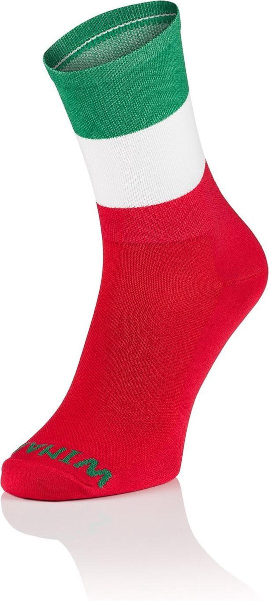 Winaar Fietssokken Italy Groen/Wit/Rood Maat S (39-41)