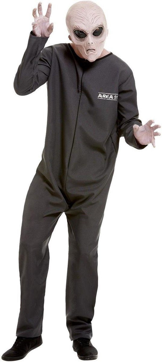 Alien Kostuum | Area 51 Gevaarlijke Stoffen Ufo Kostuum | Medium | Halloween | Verkleedkleding