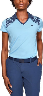 UA Zinger Blocked Polo-Blue Frost / Blue Ink / Blue Ink maat: XS    dames > golf kleding > tops > polo