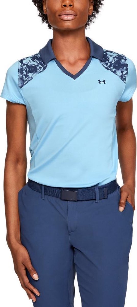 UA Zinger Blocked Polo-Blue Frost / Blue Ink / Blue Ink maat: XS    dames > golf kleding > tops > polo