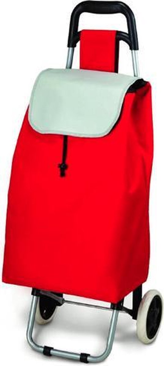 Shop 'n Go Deluxa boodschappentrolley - Stevige en opvouwbare boodschappentas - Rood