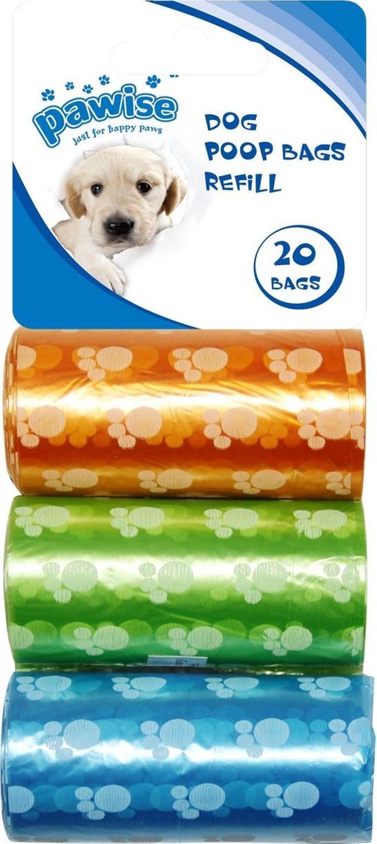 Pawise Poepzak - 20 stuks per rol - 3 stuks