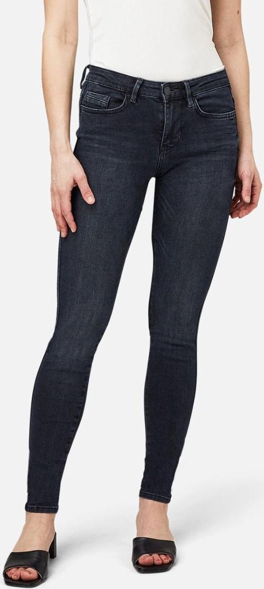 Silvercreek  Cassy Mid Waist Skinny Jeans  Vrouwen Blue Black W32 X L34