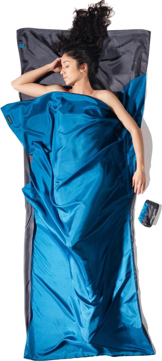 Cocoon TravelSheets 100% Zijde - Rhino / Cornflower