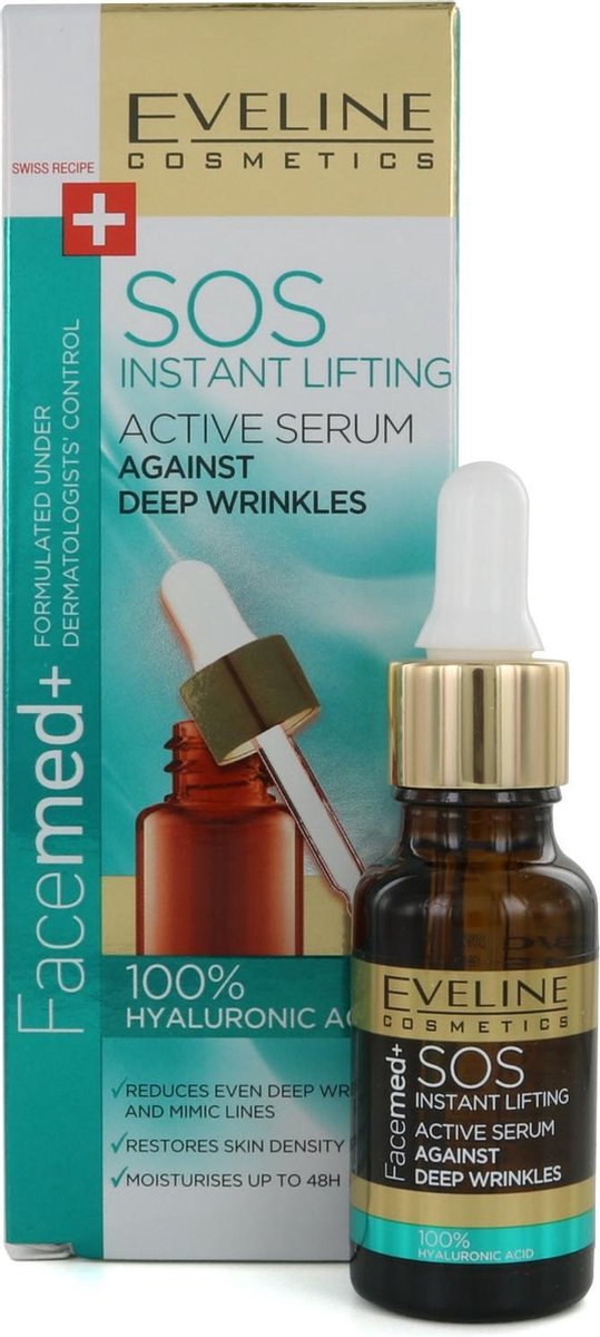 Eveline Cosmetics Facemed SOS Active Serum 100% Hyaluronic Acid 18ml.