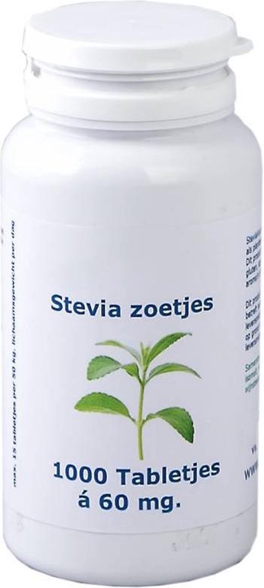 Stevia Extract Zoetjes RebA60 Regular pot 1000 tabs - Pot 1000 tabs - Steviahouse - Niet Bitter - Natuurlijke Zoetstof