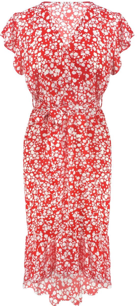 Bloem Ruffel Dress Rood