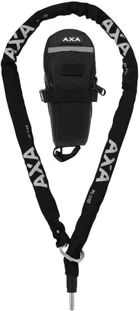 Axa RLC100 Insteekketting + Zadeltasje - 100cm - Met zadeltasje - Zwart