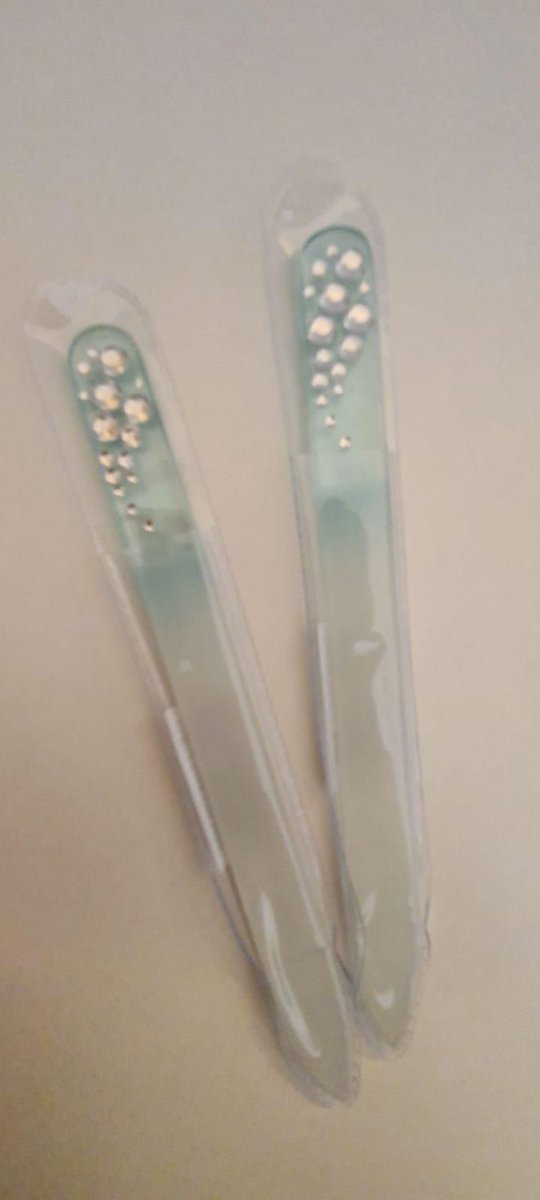 BodyBeautyCosmetics glasvijl (punt) 2 stuks licht blauw