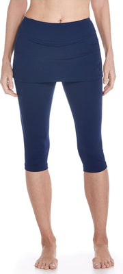 Coolibar UV zwemlegging met rokje Dames - Donkerblauw - Maat L
