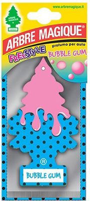 Geurboom Bubblegum - 4 Stuks - Arbre Magique Luchtverfrisser - Kleur - Voor in de auto/vrachtwagen/bus