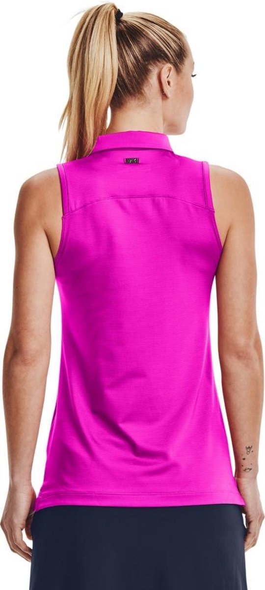 UA Zinger Slvls Novelty Polo-Meteor Pink / Pink Quartz / Jet Grey / Dames maat: S    dames > golf kleding > tops > mouwloos en tanktops